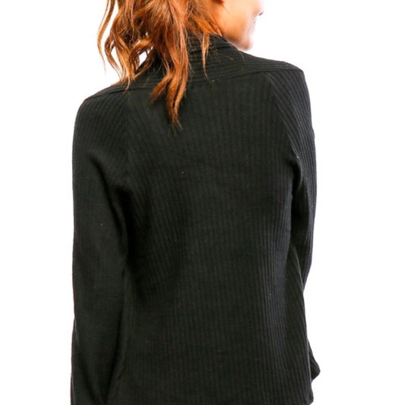 NEW Ribbed Cardigan | Black - Picture 4 of 5